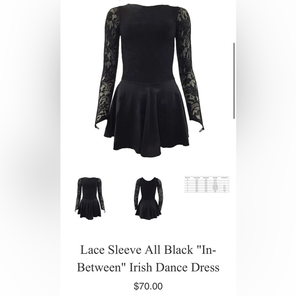 Black Lace Irish Dance “In Between Dress”